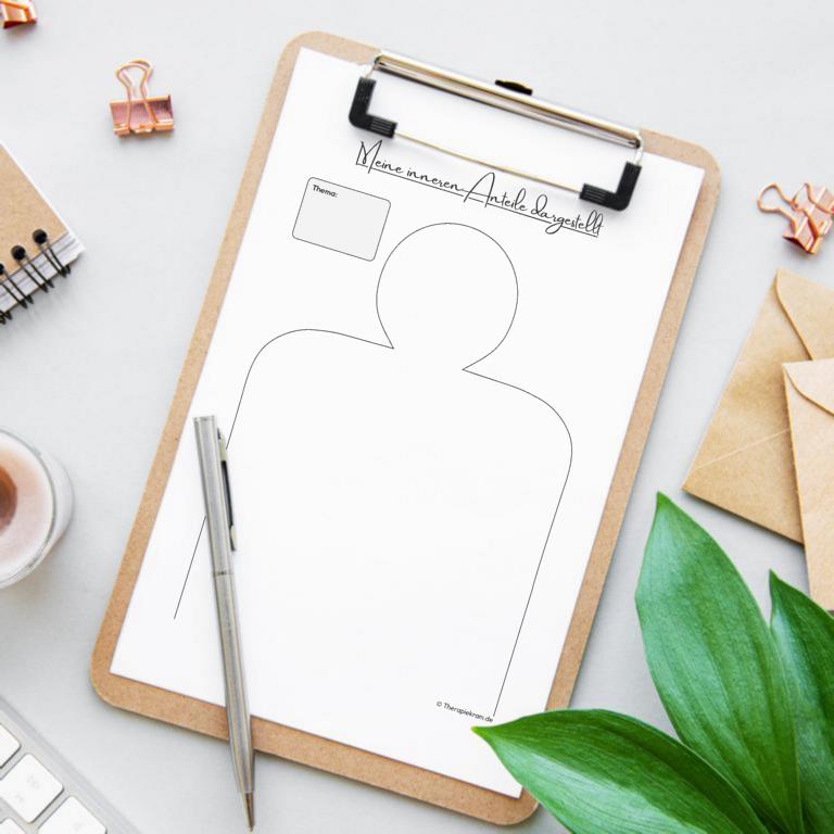 Arbeitsblätter Innere Anteile zeichnerisch darstellen – visuelle Teilearbeit und Inneres Team in der Psychotherapie (PDF Set mit Symbolen, Konflikten und Zuständen)