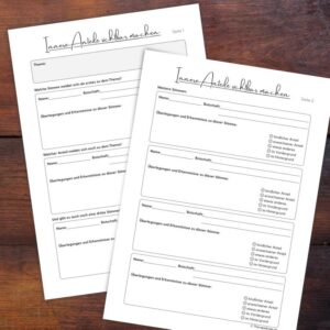 Arbeitsblätter Inneres Team Psychotherapie: innere Anteile erkennen und sichtbar machen, strukturierte Teilearbeit nach Schulz von Thun (Therapiekram PDF)