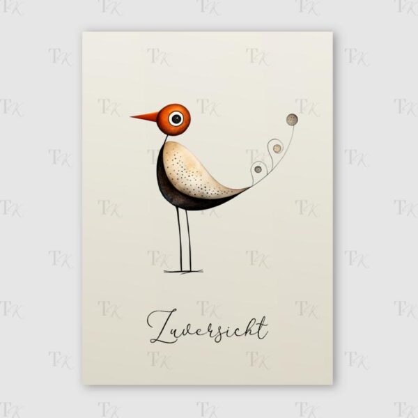 Ressourcen-Karte A6 Download mit kunstvollem Vogelmotiv, Resilienz stärken, für Therapie, Coaching, Beratung, Selbstfürsorge, positive Psychologie