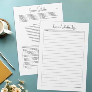 Therapiekram Arbeitsblätter-Set zum Expressiven Schreiben als PDF. therapeutisches Schreibtool zur Verarbeitung von belastenden Erfahrungen, Trauma und emotionalem Stress.