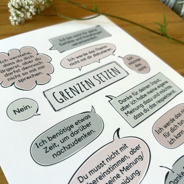Therapiekram Poster Grenzen setzen, Therapieposter für Abgrenzung, Angebot A4