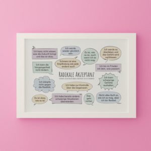 Therapiekram - Radikale Akzeptanz Statements Poster. DBT, Psychotherapie, Verhaltenstherapie, Printable.