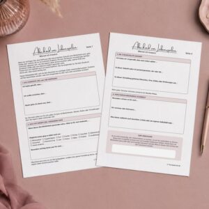 Arbeitsblatt „Abschied von Lebenszielen“ zur Reflexion von Trauer, Verlust, unerreichbaren Zielen, Selbstbild und Neuorientierung.