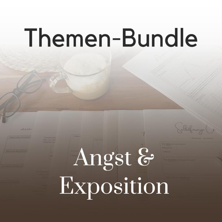 Vorschaubild des Therapietools-Sets Angst & Exposition mit Arbeitsblättern zu Angstkreislauf, Sicherheitsverhalten und Expositionsvorbereitung